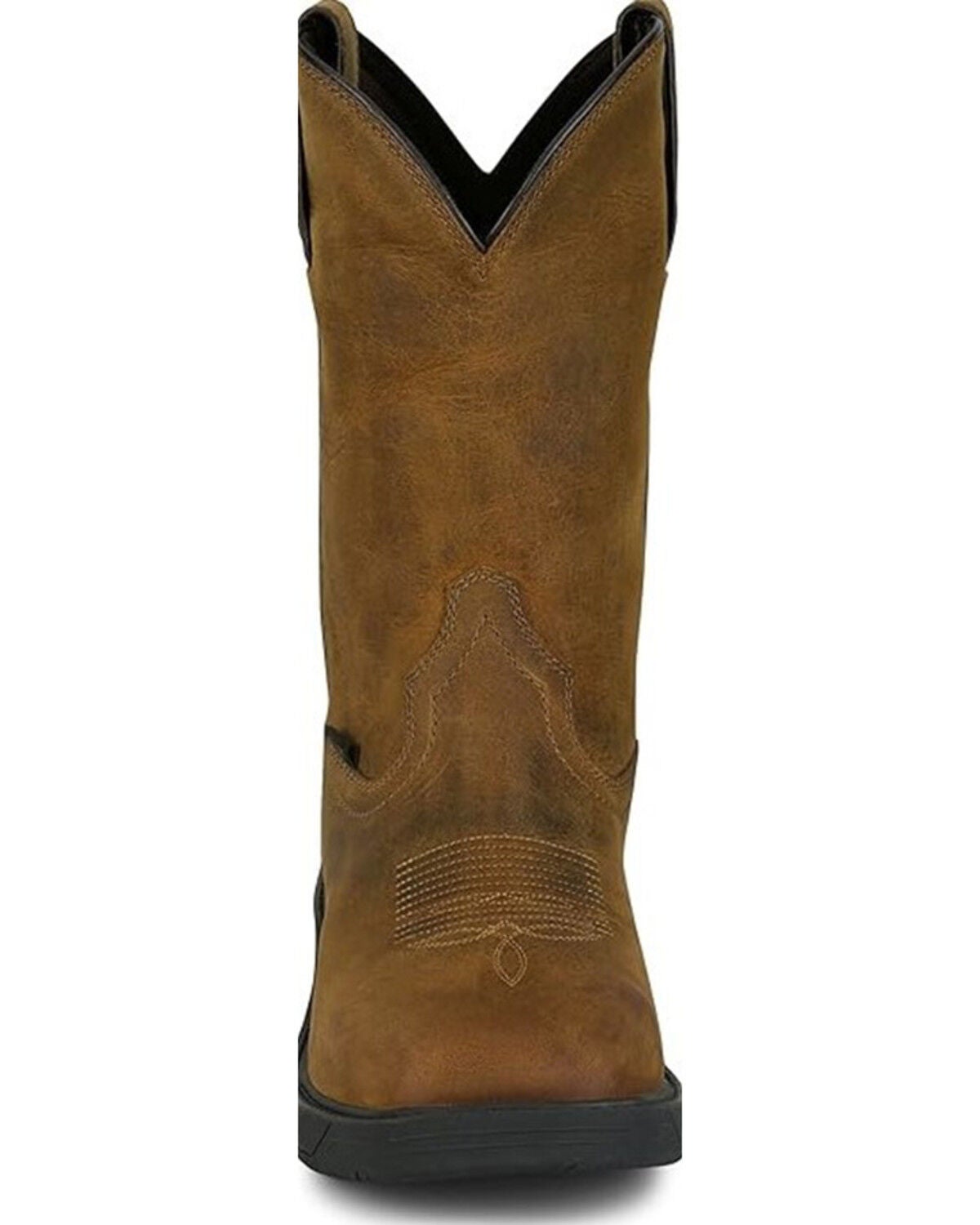 Image #3 - Justin Men's Trencher Pull-On Work Boots - Steel Toe, Brown, hi-res