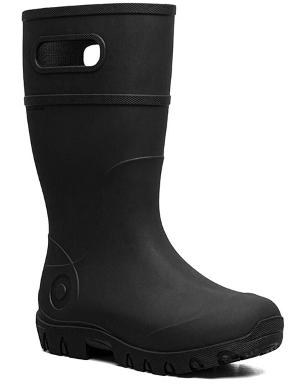 Bogs Boys' Essential Tall Rain Boots - Round Toe, Black, hi-res