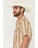 Image #2 - Gibson Trading Co Men's Calico Saloon Floral Striped Short Sleeve Snap Western Shirt - Big, Cream, hi-res