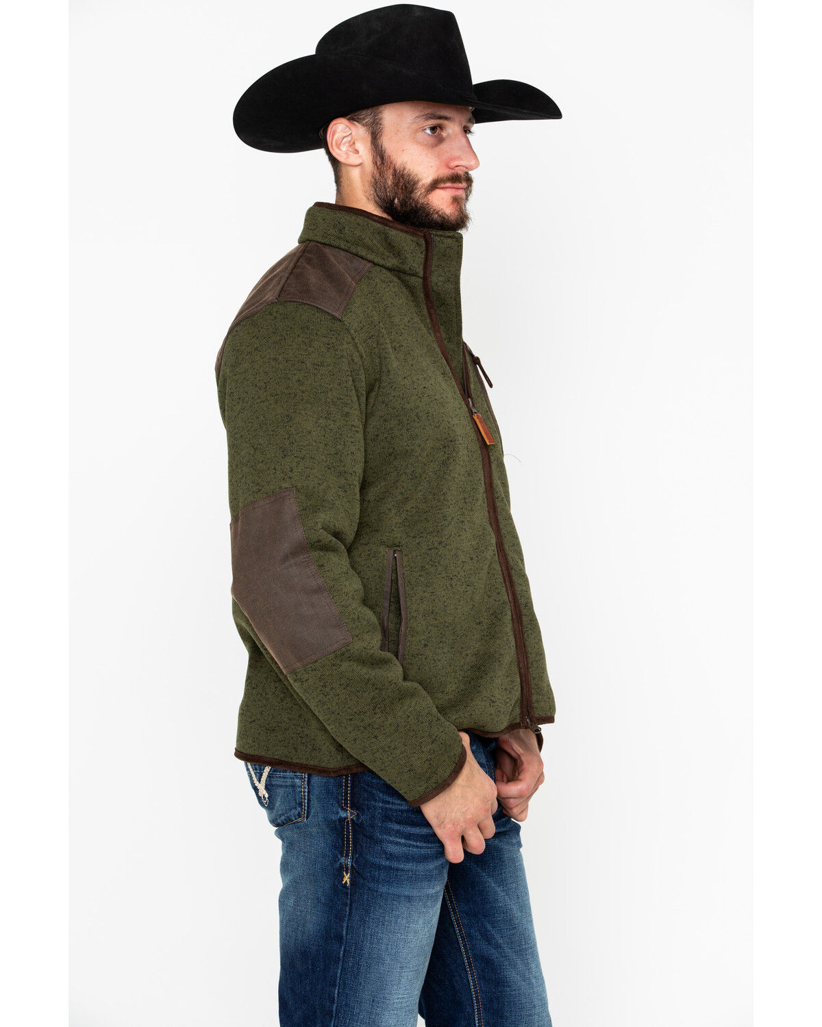 Image #4 - Outback Trading Co. Men's Garner Reinforced Zip-Up Jacket, Olive, hi-res