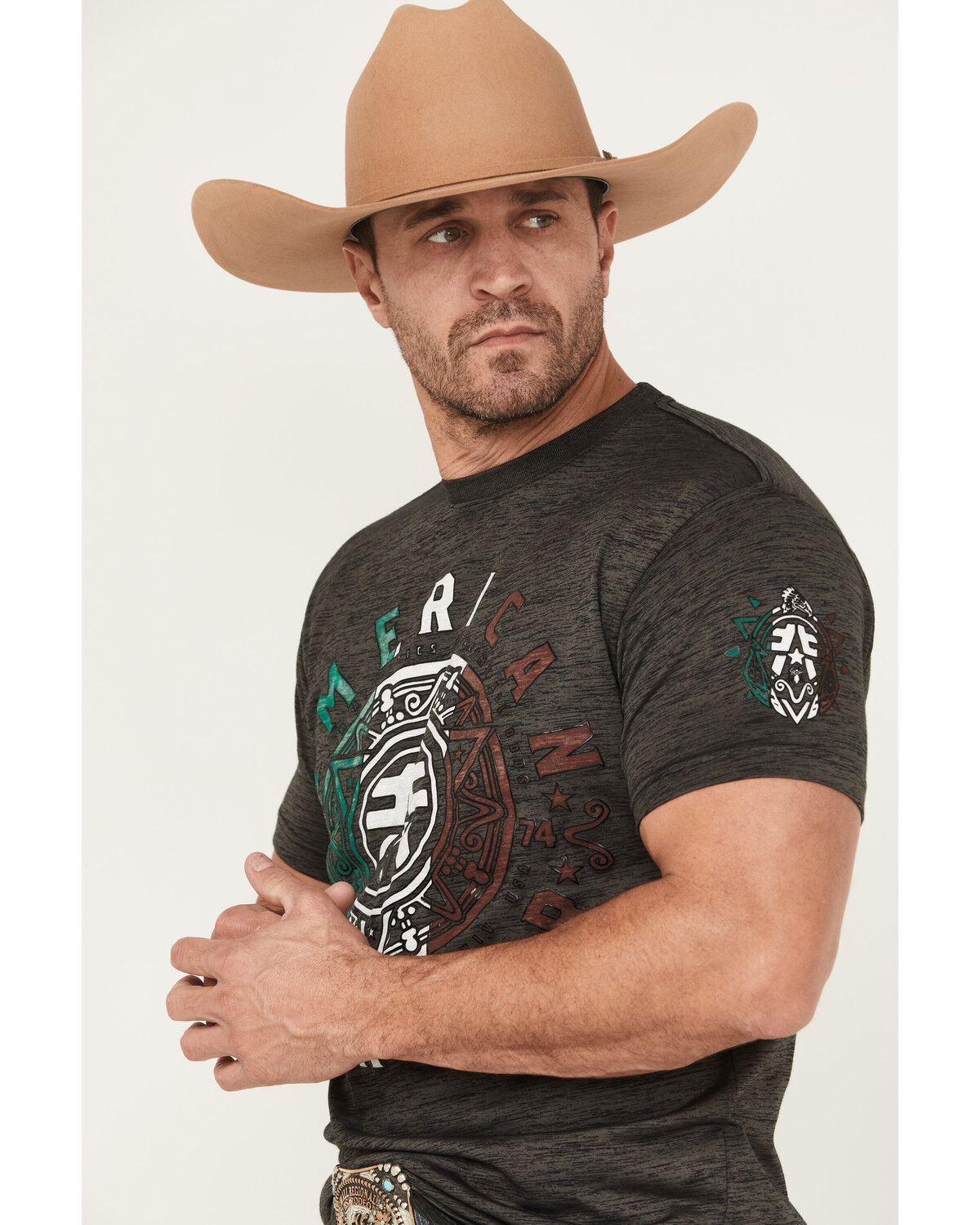 Image #3 - American Fighter Men's Devine Short Sleeve Graphic T-Shirt, Black, hi-res