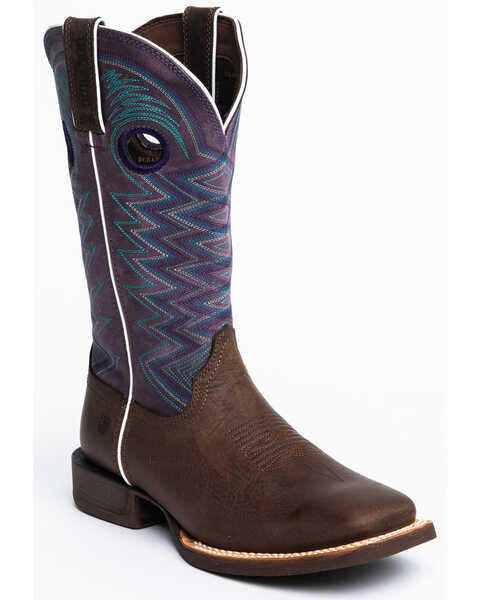 Image #1 - Durango Women's Lady Rebel Amethyst Western Performance Boots - Broad Square Toe, Brown, hi-res