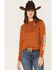 Image #1 - RANK 45® Women's Logo Graphic Long Sleeve Tee, Pecan, hi-res