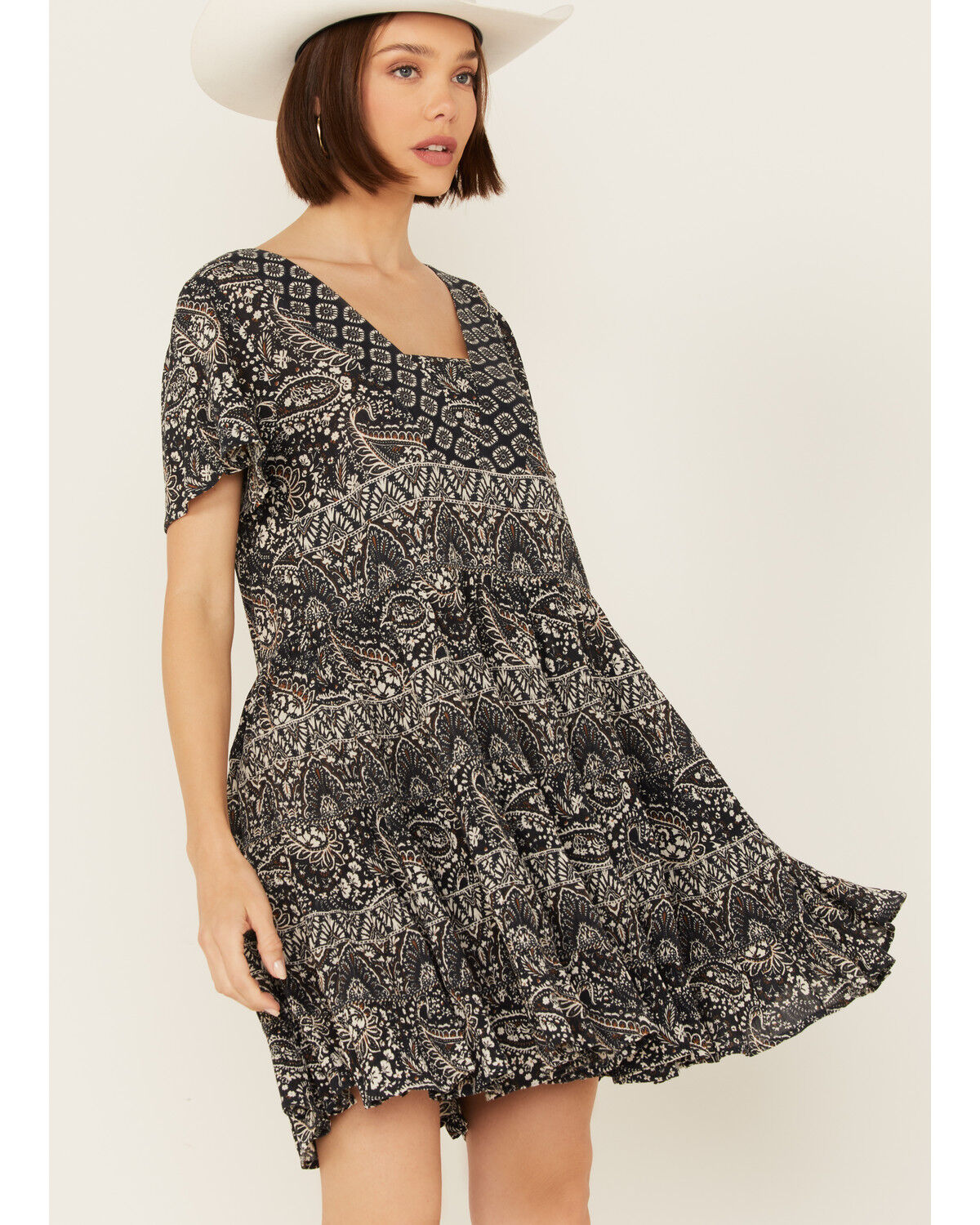 Image #2 - Bila Women's Toluca Short Sleeve Mini Dress, Navy, hi-res