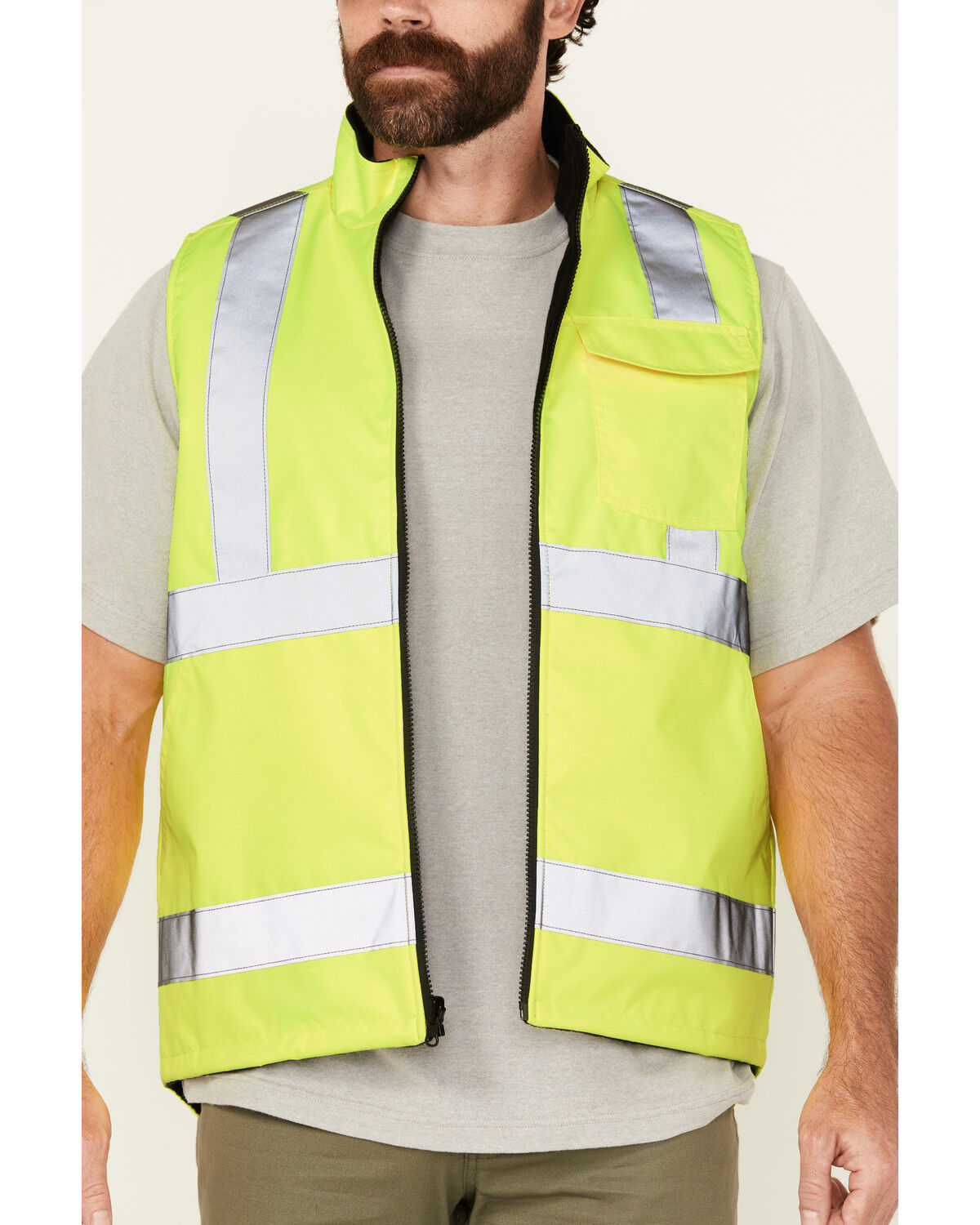 Image #2 - Hawx Men's Hi-Vis Safety Vest - Big, Yellow, hi-res
