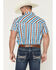 Image #4 - Rock & Roll Denim Men's Tek Southwestern Striped Short Sleeve Snap Western Shirt, Turquoise, hi-res