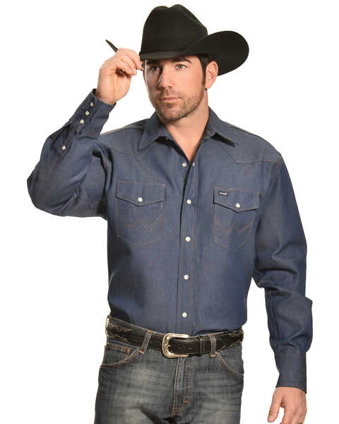 Wrangler Men's Short Sleeve Work Shirt - Ms370bw, Size: Medium, Blue
