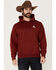 Image #1 - Riot Society Men's Boot Barn Exclusive Bucking Bronco Embroidered Hooded Sweatshirt, Burgundy, hi-res