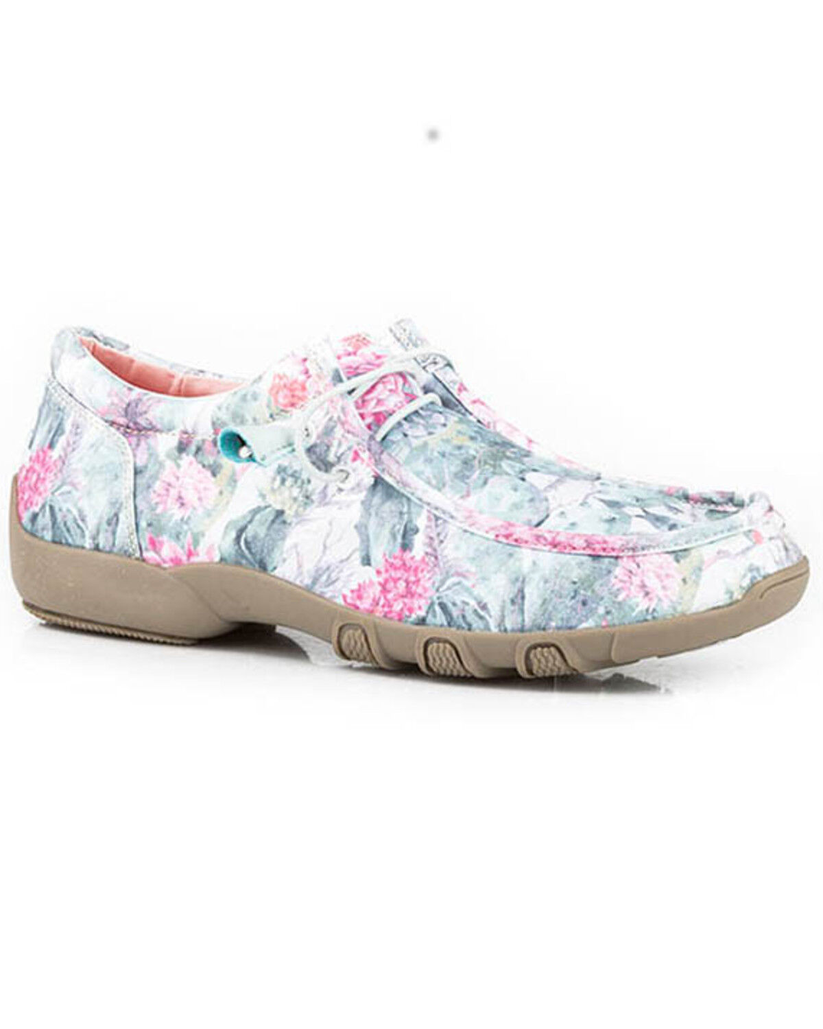 Image #1 - Roper Women's Chillin' Cactus Casual Shoes - Moc Toe, Green, hi-res