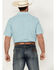 Image #4 - Panhandle Men's Plaid Print Short Sleeve Pearl Snap Western Shirt, Blue, hi-res