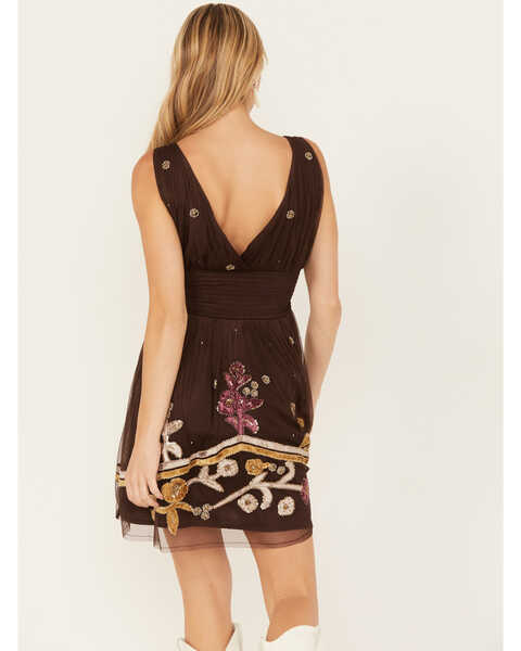 Image #5 - Shyanne Women's Embroidered Tulle Dress, Chocolate, hi-res