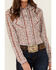 Image #3 - Rough Stock by Panhandle Women's Wallpaper Print Long Sleeve Pearl Snap Stretch Western Shirt , Orange, hi-res
