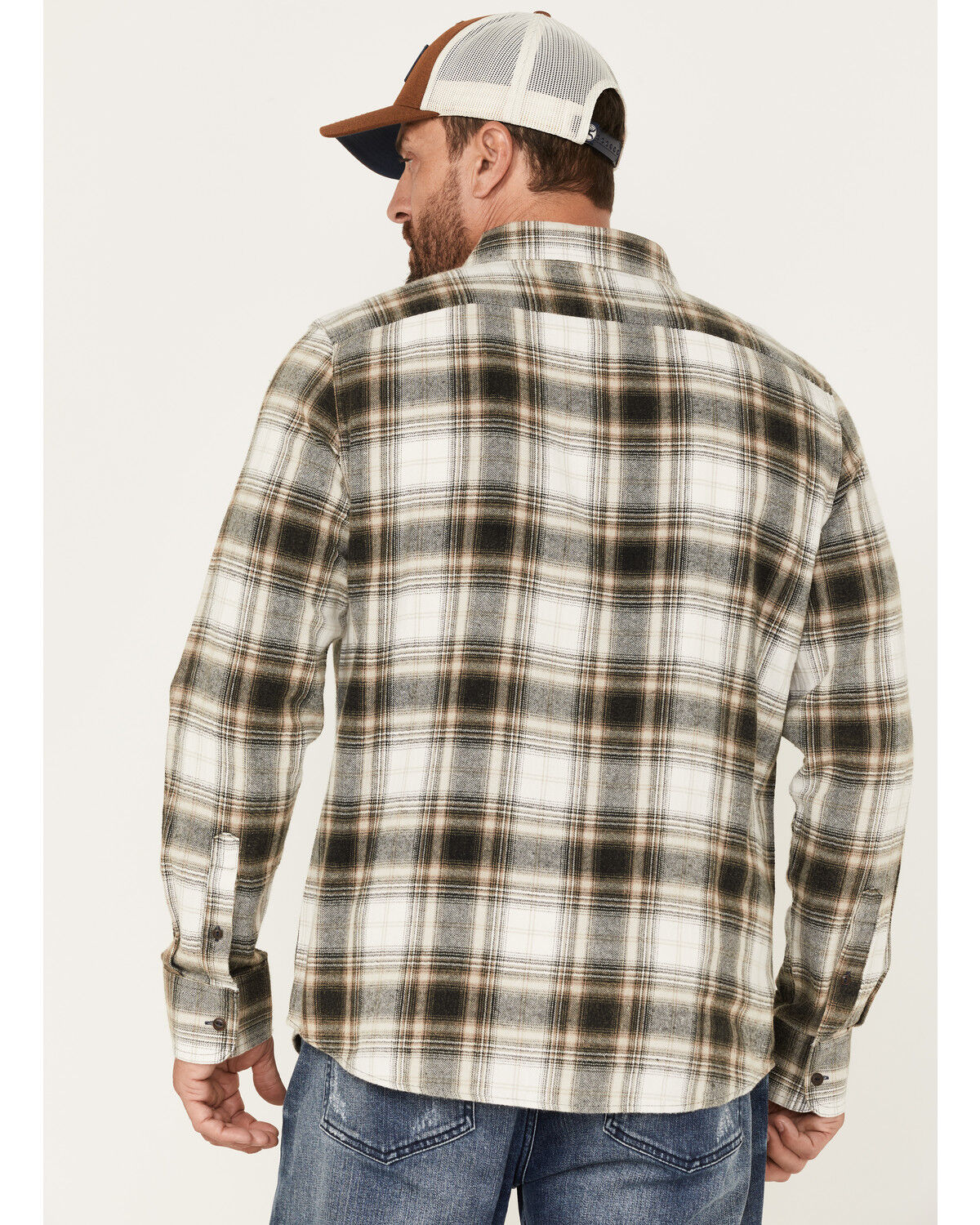 Image #4 - Flag & Anthem Men's Esparto Herringbone Long Sleeve Button Down Flannel Shirt, White, hi-res