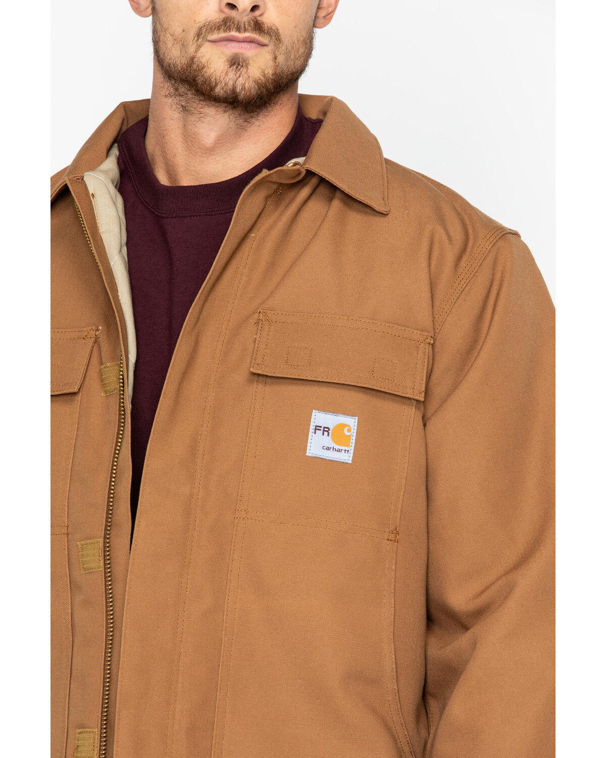 Image #4 - Carhartt Men's FR Duck Traditional Coat, Carhartt Brown, hi-res