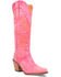 Image #1 - Dingo Women's Texas Tornado Tall Western Boots - Pointed Toe , Pink, hi-res