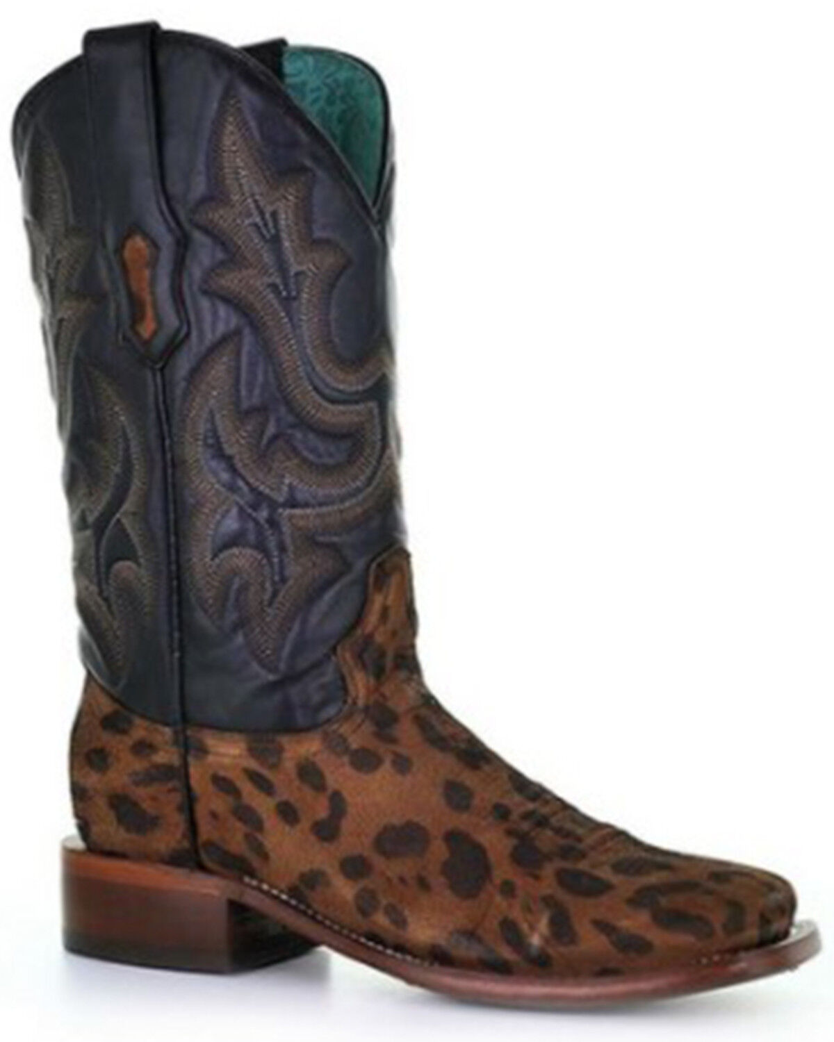 Image #1 - Corral Women's Embroidered Western Boots - Broad Square Toe, Black, hi-res