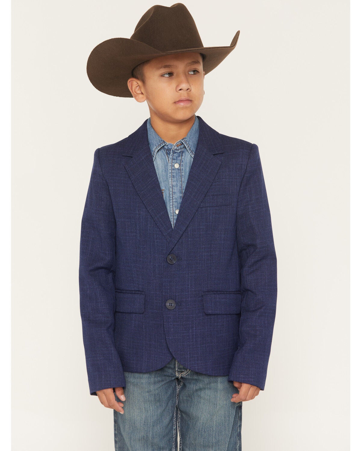 Image #1 - Rock & Roll Denim Boys' Solid Sportcoat, Blue, hi-res