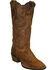 Abilene Women's Scalloped Western Boots - Snip Toe, Brown, hi-res