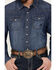 Image #3 - Ariat Men's Retro Stone Washed Denim Long Sleeve Western Shirt, Blue, hi-res