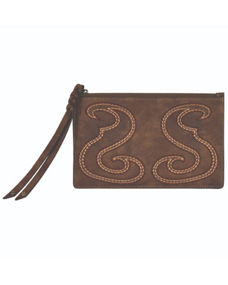 Tony Lama Women's Boot Stitch Wallet, Brown, hi-res