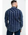 Image #2 - Rock & Roll Denim Men's Crinkle Plaid Long Sleeve Western Shirt, Blue, hi-res