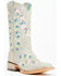 Image #1 - Corral Girls' Floral Embroidered Blacklight Western Boots - Square Toe, Light Pink, hi-res