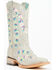 Image #1 - Corral Girls' Floral Embroidered Blacklight Western Boots - Square Toe , Light Pink, hi-res