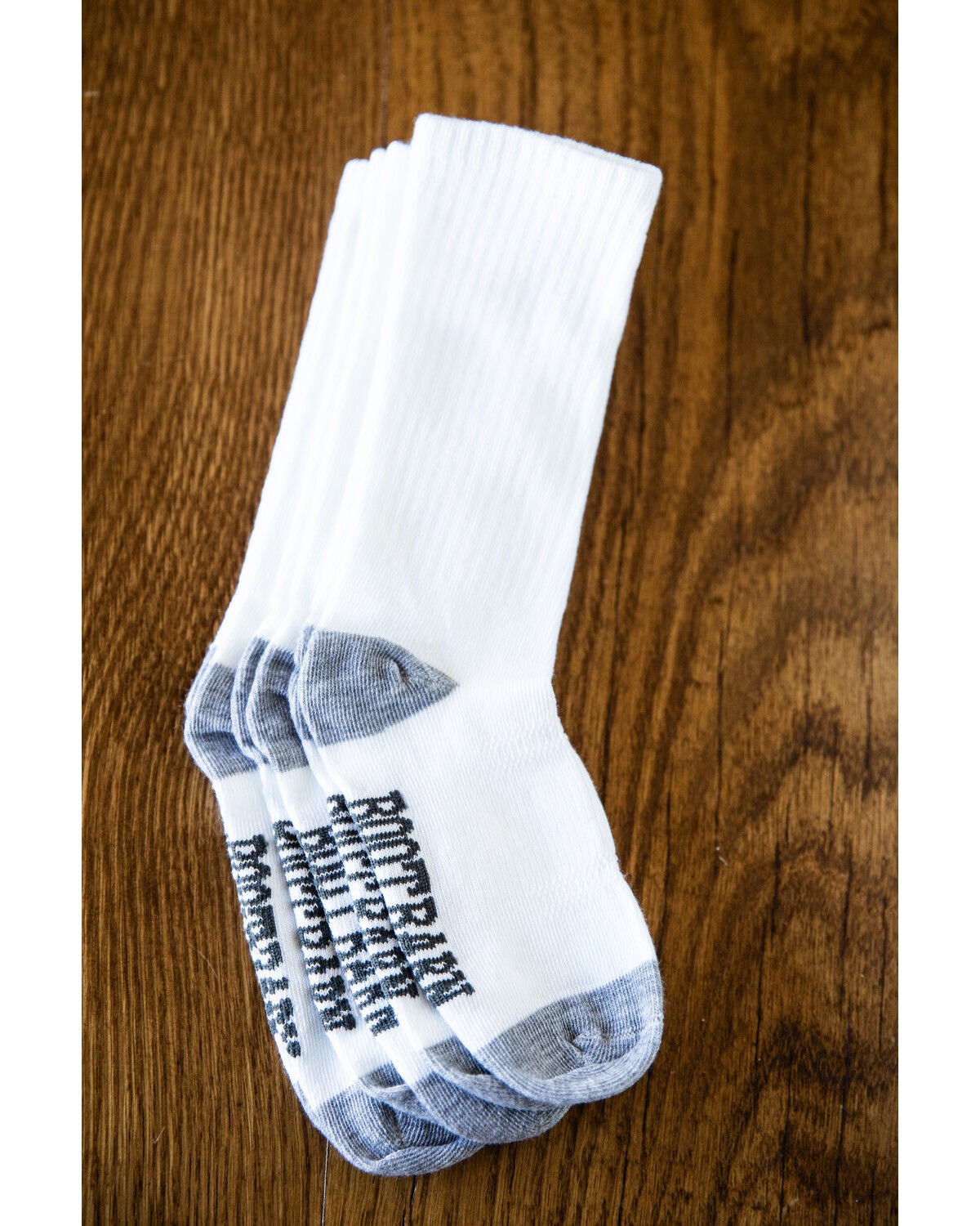 Image #1 - Boot Barn Kids' Basic 3-Pack Over The Calf Socks, White, hi-res