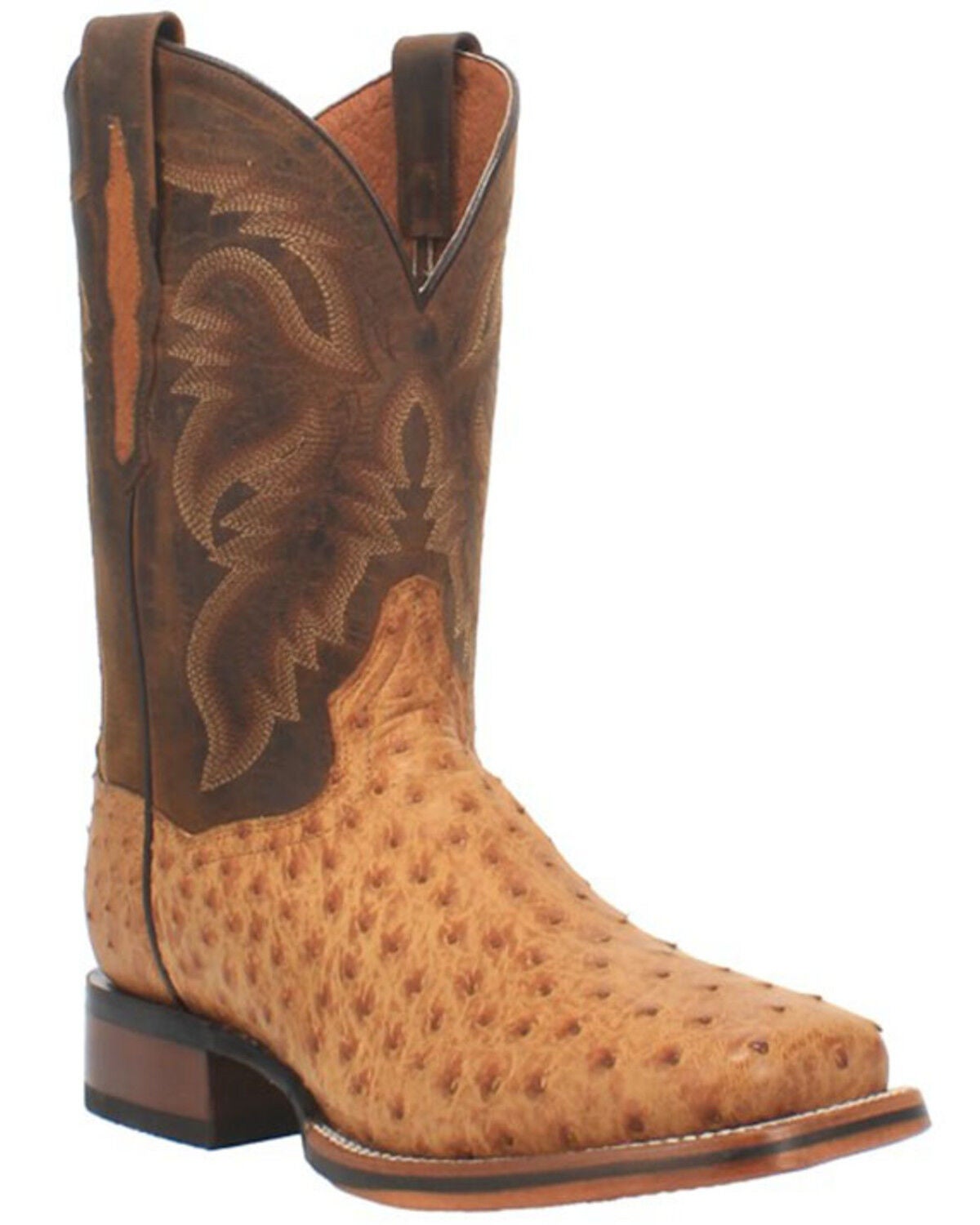 Dan Post Men's Kershaw Exotic Ostrich Skin Western Boots - Broad Square Toe, Tan, hi-res