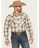 Image #1 - Wrangler Retro Men's Plaid Print Long Sleeve Snap Western Shirt, Brown, hi-res