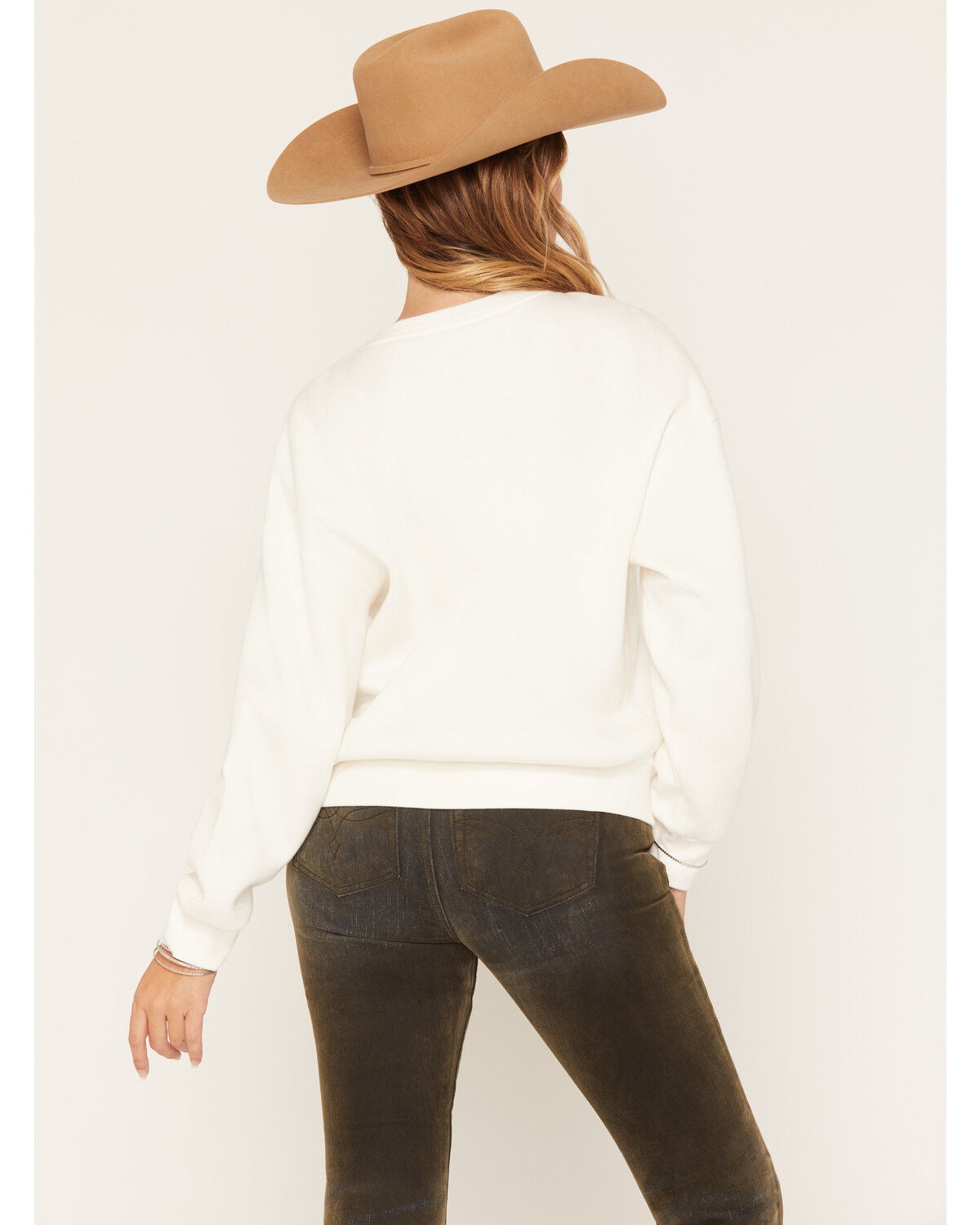 Image #4 - Blended Women's Steer Head Lace Graphic Crewneck Sweatshirt, Cream, hi-res