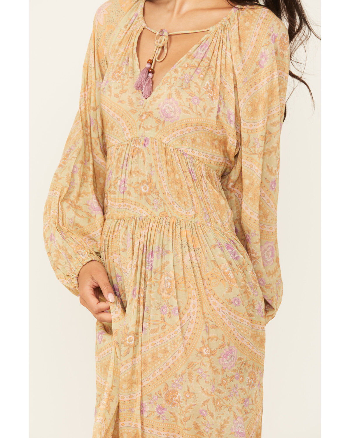 Image #3 - Spell Women's Belladonna Floral Print Midi Dress, Olive, hi-res