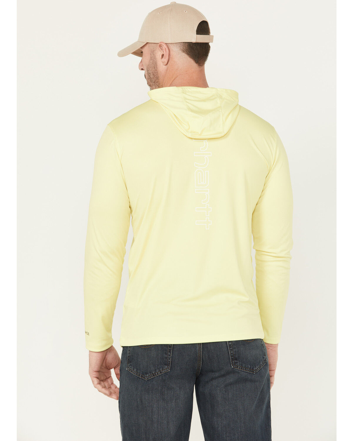 Image #4 - Carhartt Men's Force Sun Defender™ Lightweight Long Sleeve Hooded Work Shirt, Bright Orange, hi-res