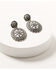 Image #1 - Shyanne Women's Rodeo Sunset Concho Statement Earrings, Silver, hi-res