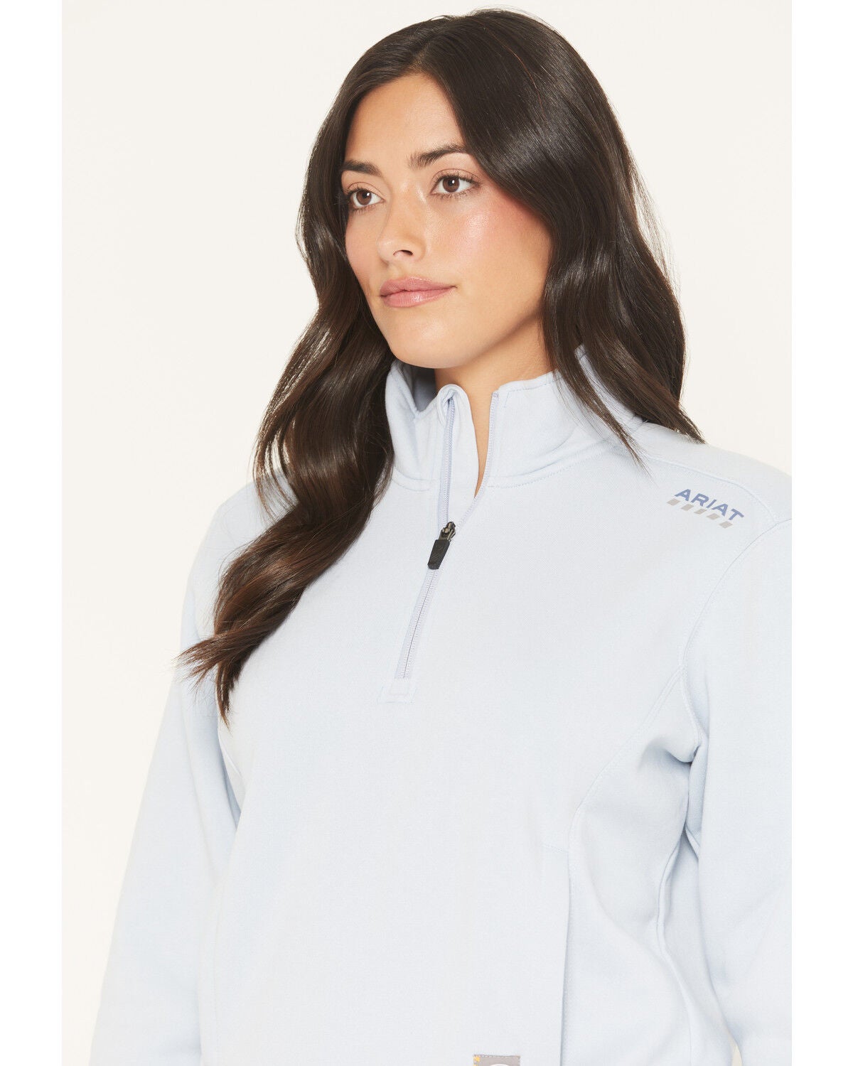 Image #2 - Ariat Women's Rebar Lightweight 1/2 Zip Pullover, Blue, hi-res