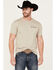 Image #1 - Ariat Men's Boot Barn Exclusive Zuni Flag Logo Short Sleeve Graphic T-Shirt, Tan, hi-res