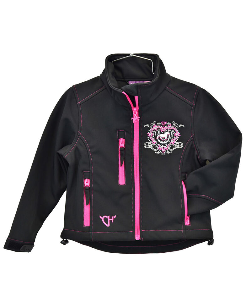Cowgirl Hardware Infant Girls' Cowgirl Ranch Zip-Front Softshell Jacket , Black, hi-res