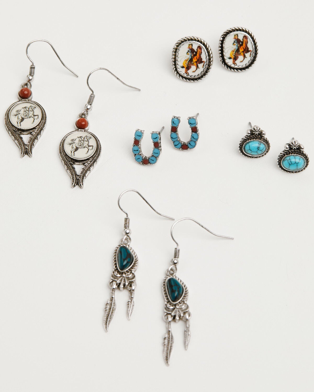 Shyanne Women's American Heritage Cowgirl Earring Set - 5 Piece, Silver, hi-res
