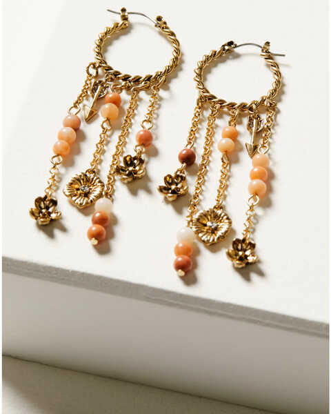 Image #1 - Shyanne Women's Golden Hour Hoop Beaded Earrings, Gold, hi-res
