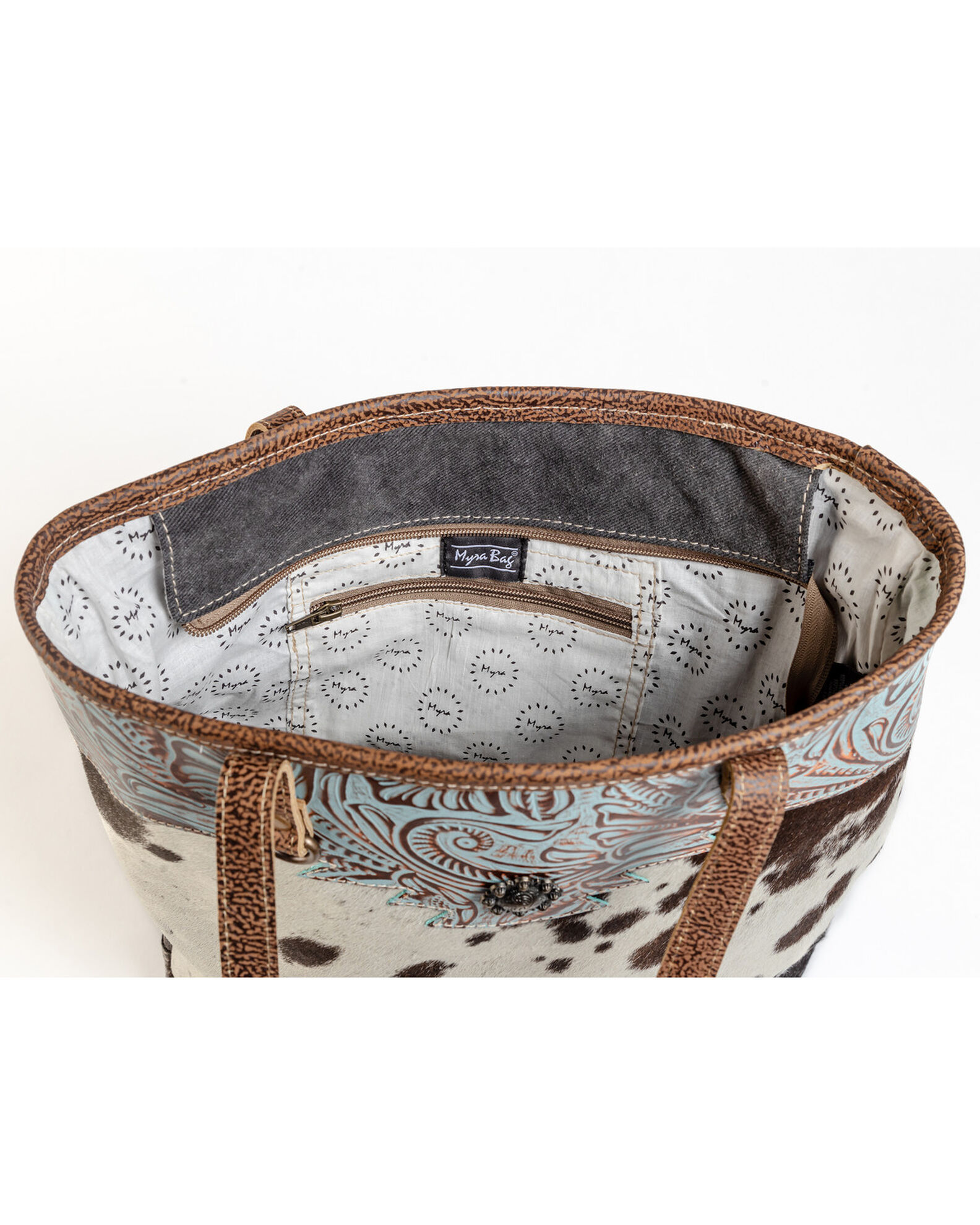 Image #4 - Myra Bag Women's Sooty Specks Canvas & Hair-On Tote, Black, hi-res
