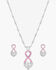 Image #1 - Montana Silversmiths Women's Tough Enough to Wear Pink Love Jewelry Set - 2 Piece, Silver, hi-res