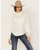 Image #1 - Shyanne Women's Embroidered Long Sleeve Pearl Snap Western Shirt , White, hi-res