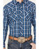 Image #3 - Wrangler Men's Plaid Print Long Sleeve Snap Western Shirt, Blue, hi-res