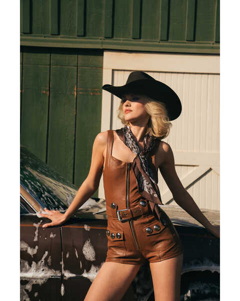 Image #1 - Understated Leather Women's Midnight City Romper, Tan, hi-res