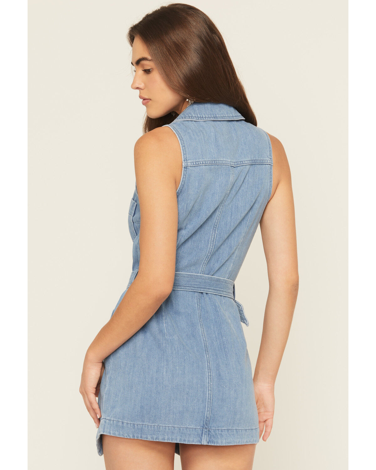 Image #4 - Show Me Your Mumu Women's Fairfield Sleeveless Tie Waist Denim Vest Mini Dress, Medium Wash, hi-res