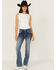 Image #3 - Grace in LA Women's Medium Wash Dream Catcher Embroidered Mid Rise Bootcut Stretch Denim Jeans, Medium Wash, hi-res