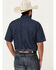 Image #4 - Cinch Men's Geo Short Sleeve Button-Down Western Shirt, Navy, hi-res