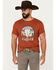 Image #1 - Rock & Roll Denim Men's Scenic Longhorn Short Sleeve T-Shirt, Dark Orange, hi-res