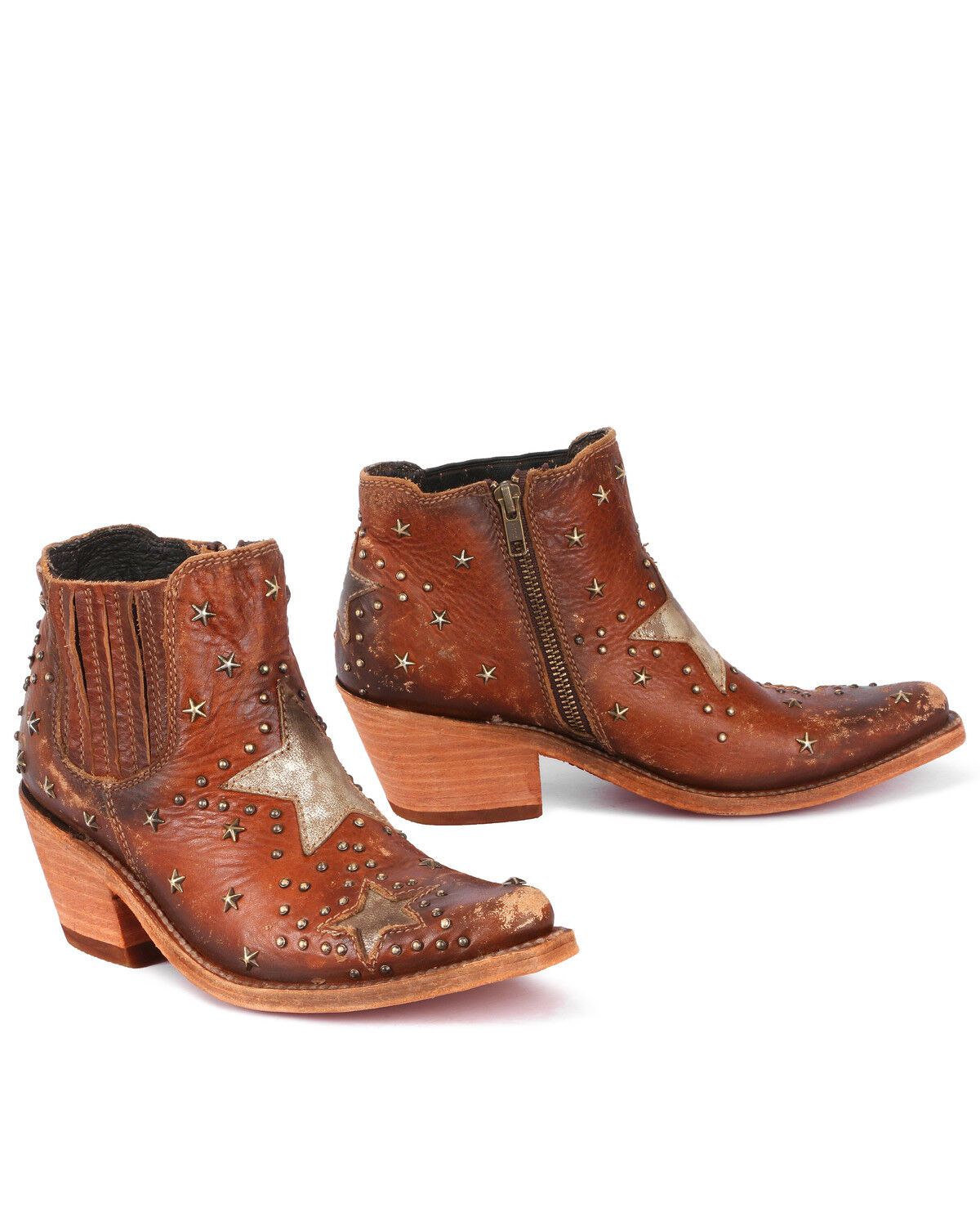 Image #1 - Liberty Black Women's Metallic Star Fashion Booties - Snip Toe, Cognac, hi-res