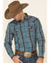 Cody James Men's Morning Fog Plaid Long Sleeve Western Shirt - Tall , Blue, hi-res